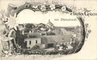 Steinabrückl, Grüss aus. Floral, Art Nouveau  (EK)