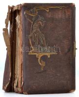 cca 1860-1900 kb 60 db keményhátú fotót tartalmazó szecessziós rézveretekkel díszített fotóalbum. Az...