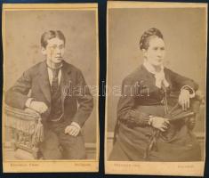 cca 1880 Bp II. Kirschner Vince Niedermayer utcai fényképész két vizitkártyája