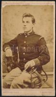 cca 1880 Ifjú katona keményhátú fotója 6x11 cm