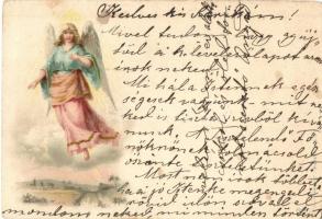 1899 Angel, greeting card, litho (EK)