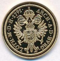 DN "Magyar aranypénzek utánveretben - II. Lipót dukát 1792" aranyozott Ag emlékérem tanúsí...