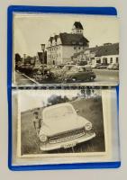 cca 1960-1970 Fotóalbum korabeli keleti és nyugati autókkal, 26 db fotóval, képméret: 8x6 és 13,5x9 ...