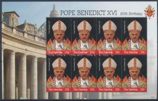 Pope Benedict XVI. mini sheet, XVI. Benedek pápa 80. születésnapja kisív