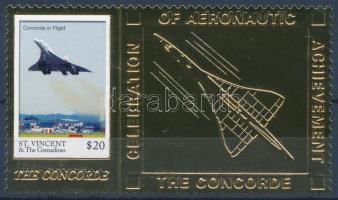 Concorde golden-foiled stamp, Concorde aranyfóliás bélyeg
