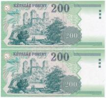 1998. 200Ft "FE" (2x) sorszámkövetők T:I