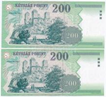 1998. 200Ft (5x) "FA", "FB", "FF", "FG", "FH" soro...