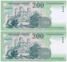 2004. 200Ft (2x) "FA", "FB" sorozatjel T:I