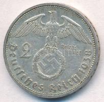 Német Harmadik Birodalom 1938G 2M Ag "Hindenburg" T:2 
German Third Reich 1938G 2 Mark Ag...