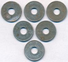 Budapest 1943. "BSZKRT / Váltójegy" Zn zseton (6x) T:2,2-