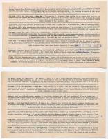 1944. "53. Magyar Királyi Osztálysorsjáték" első osztály 1/8 sorsjegye (2x) 1/8C és 1/8D, ...