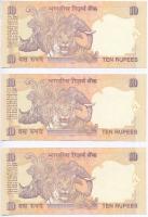 India 2010. 10R (3x) sorszámkövetők T:I
India 2010. 10 Rupees (3x) sequential serials C:UNC