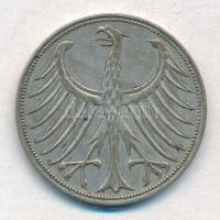 NSZK 1951F 5M Ag T:2,2-
FRG 1951F 5 Mark Ag C:XF,VF