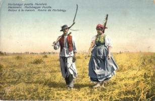 Hortobágy - 8 db régi képeslap, folklór motívumlap, népviselet