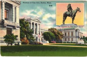 Boston - 2 pre-1945 town-view postcards, Museum of Fine Arts, State House Beacon Hill