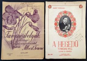 cca 1940 Albert Ferenc zeneszerző két művének kottája Zsidek Bélának dedikálva,