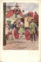 Régi jó idők Magyarországon - 10 db régi művészi képeslap / 10 pre-1945 art postcards s: Biczó András