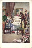 Régi jó idők Magyarországon  - 10 db régi művészi képeslap / 10 pre-1945 art postcards s: Biczó Andr...