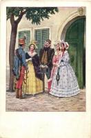 Régi jó idők Magyarországon  - 10 db régi művészi képeslap / 10 pre-1945 art postcards s: Biczó Andr...