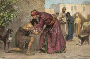 11 db régi vallás tematikájú motívumlap, Újszövetség jelenetei / 11 pre-1945 religion-themed motive ...