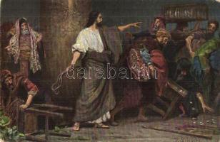 11 db régi vallás tematikájú motívumlap, Újszövetség jelenetei / 11 pre-1945 religion-themed motive ...