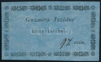 Jelzés nélkül: Guzmics Izidor könyvtárából, ex libris, fametszet, papír, 4,5×7,5 cm