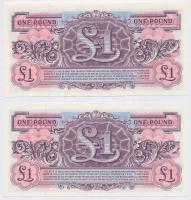 Nagy-Britannia / Katonai kiadás 1948. 1Ł fém biztonsági szállal (4x) közte 2db sorszámkövető és 2db ...