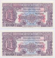 Nagy-Britannia / Katonai kiadás 1948. 1Ł fém biztonsági szállal (4x) közte 2db sorszámkövető és 2db ...