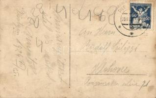 1924 Pöstyén, Piestany; mulatság a Fő téren / celebration on the main street, group photo (b)