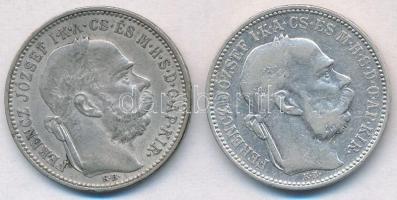 1893KB-1894KB 1K Ag "Ferenc József" (2x) T:2-3