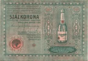 1913. 100K dekoratív bankjegyszerű pezsgőreklám imitációja T:II