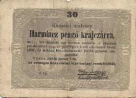 1848-49. 30kr (3x), 1Ft (1x), 5Ft (1x) "Kossuth bankók" T:II/III,III