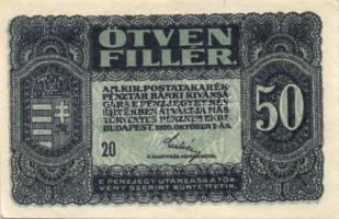 1920. 50f (2x) T:I + 50K "Orell Füssli" T:II + 1923. 1000K "Magyar Pénzjegy.." + 1000K T:II