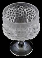 Lalique puncsos talpas kehely, formába öntött, csiszolt és maratott kristályüveg, jelzett (Lalique F...