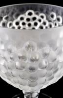 Lalique puncsos talpas kehely, formába öntött, csiszolt és maratott kristályüveg, jelzett (Lalique F...