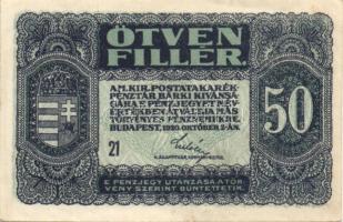 1920. 50f (2x) T:I + 50K "Orell Füssli" T:II + 1923. 1000K "Magyar Pénzjegy.." +...