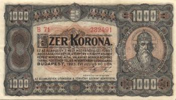 1920. 50f (2x) T:I + 50K "Orell Füssli" T:II + 1923. 1000K "Magyar Pénzjegy.." +...