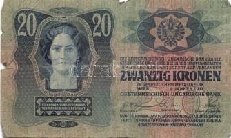 1913-14. 20K (4x), 50K (1x) 5klf hamis, magyar nyelvű, szerb ellenbélyegzőkkel T:III