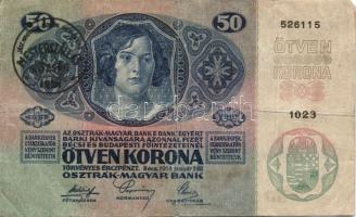 1913-14. 20K (4x), 50K (1x) 5klf hamis, magyar nyelvű, szerb ellenbélyegzőkkel T:III