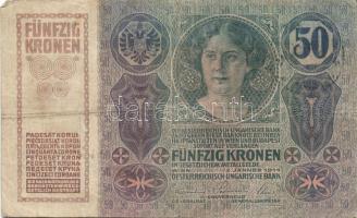 1913-14. 20K (4x), 50K (1x) 5klf hamis, magyar nyelvű, szerb ellenbélyegzőkkel T:III