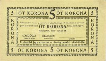 Sárospatak 1919. 5K T:I