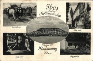 Badacsony, Ibos Szőlőgazdaság reklámja; régi pince, présház, Ibos kúria, borszállítás (EK)