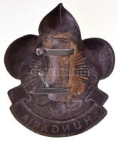 ~1940. "Hungaria" Br cserkész sapkajelvény (48x38mm) T:2,2-