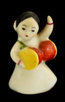 Kínai porcelán figura, kézzel festett, jelzett, hibátlan, m: 7,5 cm