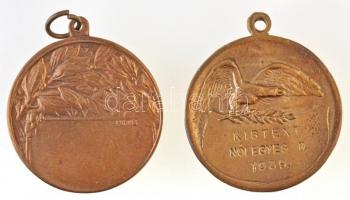 ~1940. 2db aranyozott fém asztalitenisz díjérem füllel, egyik "LUDVIG" gyártói jelzés (30m...