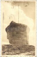 1938 Brassó, Kronstadt, Brasov; Árpád Milleniumi emlékmű a románok által szétlőve / monument destroyed by the Romanian soldiers, Angelo photo (szakadás / tear)