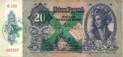 1930-41. 10P,20P,50P,100P zöld nyilaskeresztes felülbélyegzéssel T:II