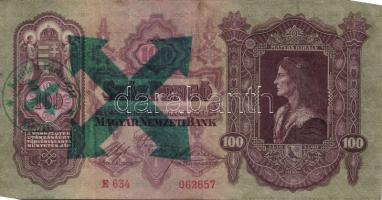 1930-41. 10P,20P,50P,100P zöld nyilaskeresztes felülbélyegzéssel T:II