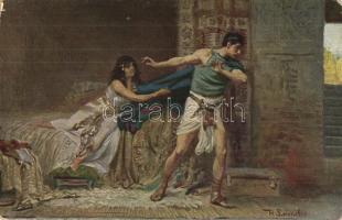 14 db régi vallás tematikájú motívumlap, Ószövetség jelenetei / 14 pre-1945 religion-themed motive c...