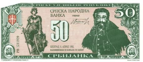 Szerbia/német megszállás 1941. 50D T:II + 1942. 50D, 500D T:I-,I + Fantáziapénzek 1992. 50D (3x) T:I